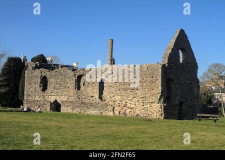 Ruinen EINES Normannischen Steinhauses aus dem 12. Jahrhundert Ein Kammerblock für Richard Baldwin, 2. Earl of Devon Christchurch Großbritannien Stockfoto