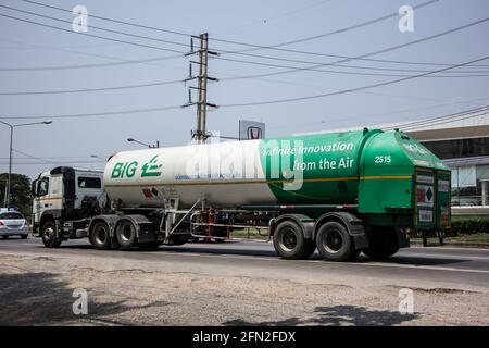 Chiangmai, Thailand - März 21 2021: LKW der BIG Company. Industrial Gas Company. Stockfoto