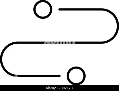 Symbol für dünne Linien der Routenkarte Stock Vektor