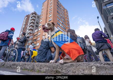 Bogota, Kolumbien, 12. Mai 2021 Demonstration gegen Regierungsreformen und Gewalt Stockfoto