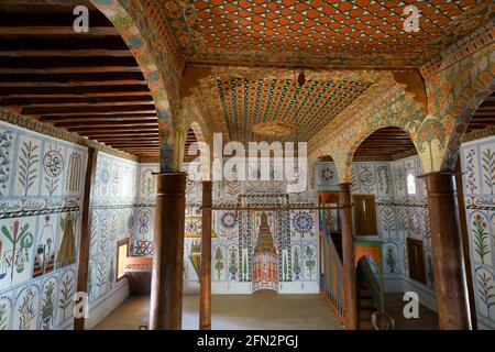 Historische Dorfmoscheen in anatolien zeigen sieht aus wie Volkskunstgalerie, Baklan Bogazici Moschee, Denizli Stockfoto