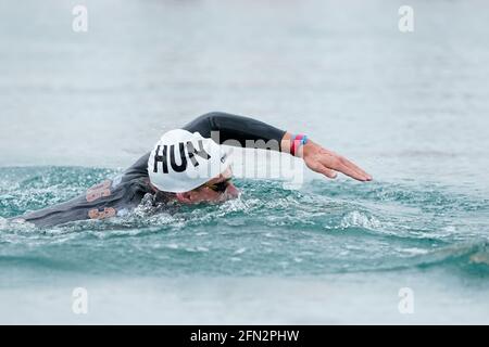 Budapest, Ungarn. Mai 2021. BUDAPEST, UNGARN - 13. MAI: Kristof Rasovszky aus Ungarn tritt bei den 10 km der Männer während der len-Europameisterschaften im Freiwasserschwimmen am Lupa-See am 13. Mai 2021 in Budapest, Ungarn an (Foto von Andre Weening/Orange Picics) Credit: Orange Pics BV/Alamy Live News Stockfoto