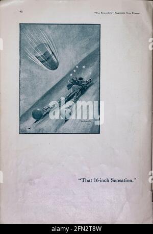 Bruce Bairnsfather The Bystanders Fragmente aus France Vol. 1 Complete Magazine minus Innenteil des Rückeinbänders. Ausrichtung und Farben sind wie im Original Stockfoto
