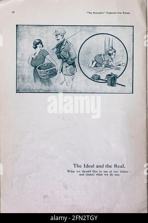 Bruce Bairnsfather The Bystanders Fragmente aus France Vol. 1 Complete Magazine minus Innenteil des Rückeinbänders. Ausrichtung und Farben sind wie im Original Stockfoto