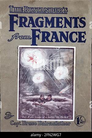 Bruce Bairnsfather The Bystanders Fragmente aus France Vol. 1 Complete Magazine minus Innenteil des Rückeinbänders. Ausrichtung und Farben sind wie im Original Stockfoto
