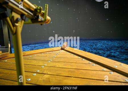 Nahaufnahme eines vorderen Teils des Holzes Boot Stockfoto