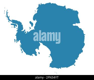 Illustration der Antarctica Silhouette Karte. Quelle der Karte: http://legacy.lib.utexas.edu/maps/islands oceans poles/antarctic region pol02.jpg Stock Vektor