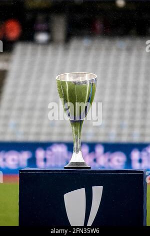 Aarhus, Dänemark. Mai 2021. Der Pokal ist bereit für das dänische Sydbank Cup-Finale zwischen dem FC Randers und Soenderjyske im Ceres Park in Aarhus. (Foto: Gonzales Photo/Alamy Live News Stockfoto