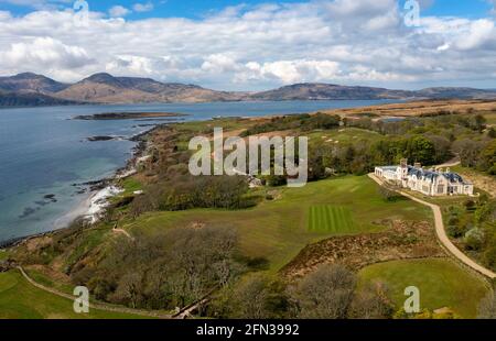 Ardfin-Golfplatz auf dem Ardfin Estate, Isle of Jura, Inner Hebrides, Schottland. Der Kurs ist im Besitz von Greg Coffey und wurde von Bob Harrison entworfen. Stockfoto