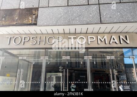 Topshop und Topman Modehandel melden sich in München an Stockfoto