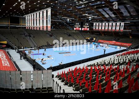 Aalborg, Dänemark. Mai 2021. Jutlander Bank Arena während des Viertelfinales der EHF Champions League zwischen Aalborg Handball und SG Flensburg-Handewitt in Aalborg. (Foto: Gonzales Photo/Alamy Live News Stockfoto