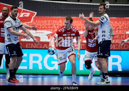 Aalborg, Dänemark. Mai 2021. Felix Claar (7) von Aalborg Handball im Viertelfinale der EHF Champions League zwischen Aalborg Handball und SG Flensburg-Handewitt in der Jutlander Bank Arena in Aalborg. (Foto: Gonzales Photo/Alamy Live News Stockfoto