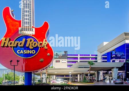 Das Hard Rock Hotel and Casino ist am 8. Mai 2021 in Biloxi, Mississippi, abgebildet. Hard Rock Hotel and Casino wurde 1995 in Las Vegas gegründet. Stockfoto