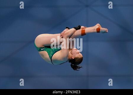 Budapest, Ungarn. Mai 2021. BUDAPEST, UNGARN - 13. MAI: Tanya Watson aus Irland nimmt am 13. Mai 2021 in Budapest, Ungarn, am 10-M-Platformfinale der Frauen während der len-Europameisterschaften in der Duna Arena Teil (Foto von Andre Weening/Orange Picics) Credit: Orange Pics BV/Alamy Live News Stockfoto