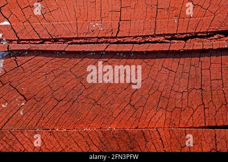 Rot bemalte Holz Textur Hintergrund Stockfoto