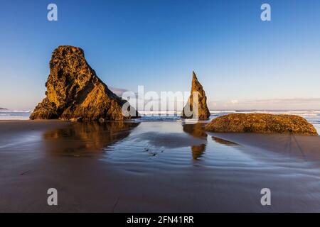 Bandon Beach nach Sonnenaufgang, Oregon Stockfoto