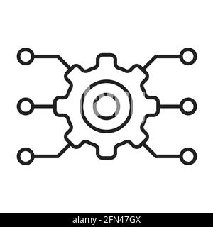 Automatisierte Symbolvektoren für die Systemlinie für Grafikdesign, Logo, Website, soziale Medien, mobile App, ui-Abbildung Stock Vektor