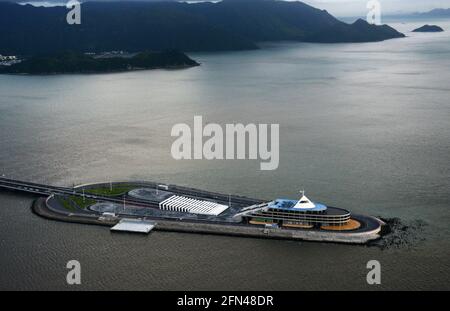 Luftaufnahme von t er Hong Kong-Zuhari - Macau Brücke. Stockfoto