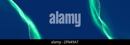 Abstrakt blaue Chemie medizinisches Design digitale Technologie Hintergrund. Futuristische Technologie für die Visualisierung von dunkelblauen Wellen. Stockfoto