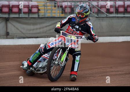 Manchester, Großbritannien. Mai 2021. MANCHESTER, GROSSBRITANNIEN. MAI. Jack Parkinson-Blackburn während des Belle Vue Aces Media Day im National Speedway Stadium, Manchester, am Donnerstag, 13. Mai 2021. (Kredit: Eddie Garvey - MI News ) Kredit: MI Nachrichten & Sport /Alamy Live Nachrichten Stockfoto