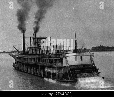 Transport / Transport, Navigation, Raddampfer, Flussboot auf dem Mississippi, ZUSÄTZLICHE-RIGHTS-CLEARANCE-INFO-NOT-AVAILABLE Stockfoto