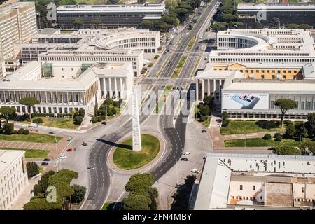 Italien, Latium, Rom, Via Cristoforo Colombo und EUR Stockfoto