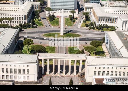 Italien, Latium, Rom, Via Cristoforo Colombo und EUR Stockfoto