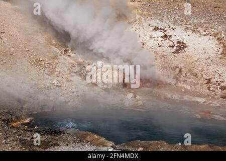 Beryl Spring im Yellowstone National Park in Wyoming in der USA Stockfoto