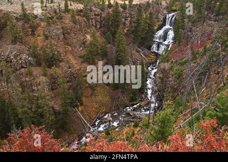 Undine Falls im Yellowstone National Park in Wyoming in der USA Stockfoto