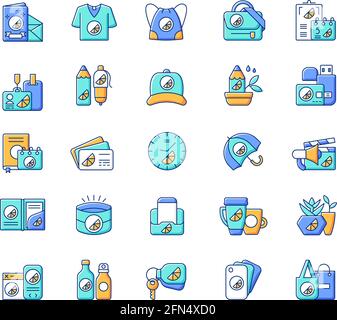 Branding-Materialien des Unternehmens RGB-Farbsymbole eingestellt Stock Vektor