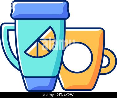 RGB-Farbsymbol für Markenbecher und Thermobecher Stock Vektor