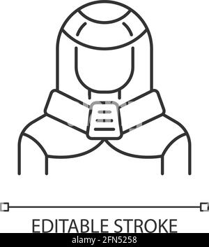 Schutzanzug, schwarzes Glyphen-Symbol Stock Vektor