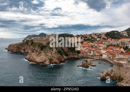 Die Lovrijenac / St. Lawrence Festung in Dubrovnik, Kroatien Stockfoto