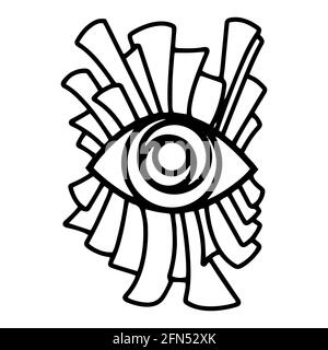 Alle Sehen Auge. Providence magisches Symbol im Boho-Stil. Astrologie, okkulte und Stammes-, esoterische und Alchemie-Zeichen. Vektor Stock Vektor