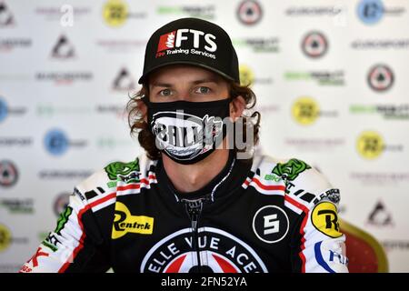 Manchester, Großbritannien. Mai 2021. MANCHESTER, GROSSBRITANNIEN. MAI. Charles Wright während des Belle Vue Aces Media Day im National Speedway Stadium, Manchester, am Donnerstag, 13. Mai 2021. (Kredit: Eddie Garvey - MI News ) Kredit: MI Nachrichten & Sport /Alamy Live Nachrichten Stockfoto