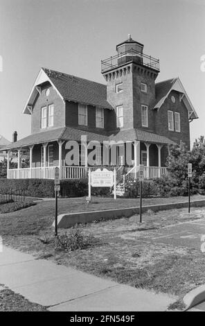 Sea Gurt Lighthouse, Sea Gurt, NJ, November 1992. Teil einer Serie von 35 Leuchttürmen an der amerikanischen Ostküste, die zwischen November 1992 und September 1993 fotografiert wurden. Stockfoto