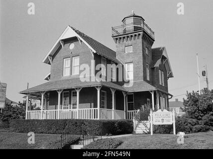 Sea Gurt Lighthouse, Sea Gurt, NJ, November 1992. Teil einer Serie von 35 Leuchttürmen an der amerikanischen Ostküste, die zwischen November 1992 und September 1993 fotografiert wurden. Stockfoto