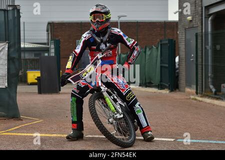 Manchester, Großbritannien. Mai 2021. MANCHESTER, GROSSBRITANNIEN. MAI. Jack Parkinson-Blackburn während des Belle Vue Aces Media Day im National Speedway Stadium, Manchester, am Donnerstag, 13. Mai 2021. (Kredit: Eddie Garvey - MI News ) Kredit: MI Nachrichten & Sport /Alamy Live Nachrichten Stockfoto