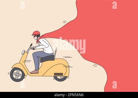 Lieferer und Pizzakurier Konzept Stock Vektor