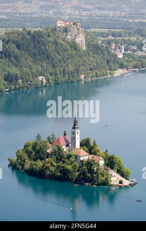 Lake Bled Slowenien Stockfoto