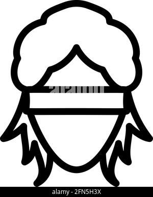 Symbol „Femida Head“. Bearbeitbares, Fett Formatischtes Umrisse-Design. Vektorgrafik. Stock Vektor