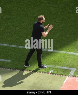 Coach Bo SVENSSON (MZ) Geste, Geste, Fußball 1. Bundesliga, 32. Spieltag, Eintracht Frankfurt (F) - FSV FSV FSV Mainz 05 (MZ) 1:1, am 9. Mai 2021 in Frankfurt/Deutschland. #die DFL-Vorschriften verbieten die Verwendung von Fotos als Bildsequenzen und/oder quasi-Video # ¬ weltweit Stockfoto