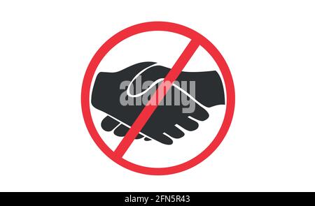 Kein Handshake-Symbol in flachem Design. Vektorgrafik Stock Vektor