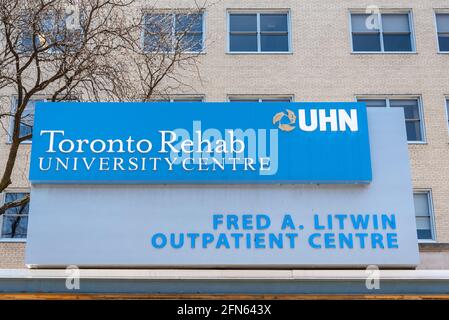 Unterschreiben Sie für das „Toronto Rehab University Center“ des University Health Network in Toronto, Kanada Stockfoto