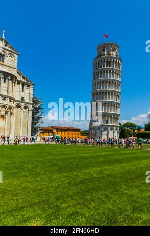 Verschiedene Ausblicke auf den schiefen Turm Stockfoto