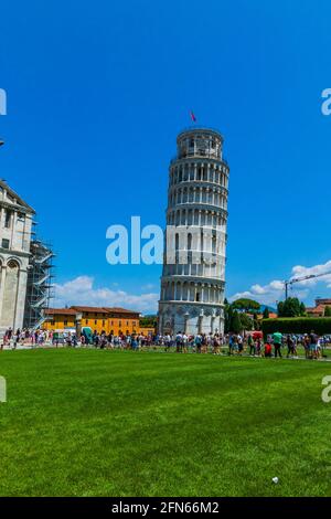 Verschiedene Ausblicke auf den schiefen Turm Stockfoto