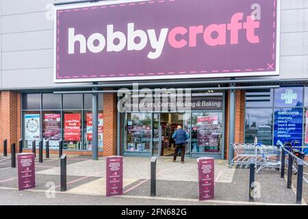 Geschäftsräume von Hobbycraft, dem Superstore für Handwerk und Kunst. Stockfoto