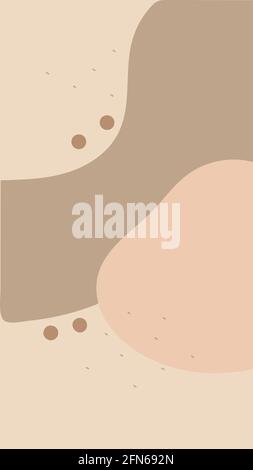 Abstrakter zeitgenössischer ästhetischer Hintergrund. Boho-Wanddekoration. Moderner minimalistischer Kunstdruck aus der Mitte des Jahrhunderts. Stock Vektor