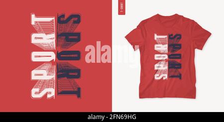 Sport. Streetwear Grafik-T-Shirt-Design, Letter-Print, Vektor-Illustration Stock Vektor