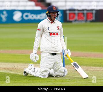 Chelmsford, Großbritannien. Mai 2021. CHELMSFORD ENGLAND - MAI 14: Dan Lawrence von Essex während der LV Insurance County Championship Group 1 Tag zwei von vier zwischen Essex CCC und Derbyshire CCC auf dem Cloudfm County Ground am 14. Mai 2021 in Chelmsford, England Credit: Action Foto Sport/Alamy Live News Stockfoto